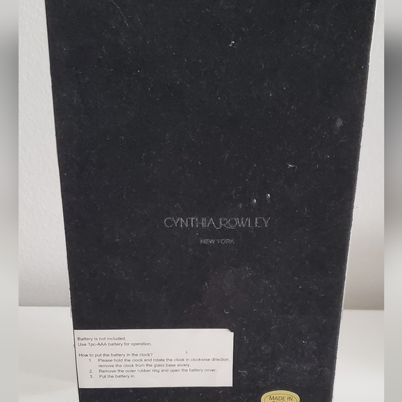 Cynthia Rowley Desk Clock with Gray Floral Design - Picture 4 of 4